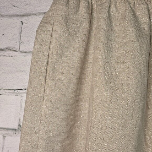 J. CREW SIDEWALK CITY SKIRT GREIGE WITH SILVER METALLIC THREADS LINEN BLEND 10 - Picture 2 of 5